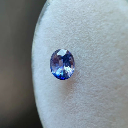 UNIQUE Fine Ceylon Blue Violet Sapphire 0.45ct Oval Cut Blue RARE 4.5x3.7mm VVS