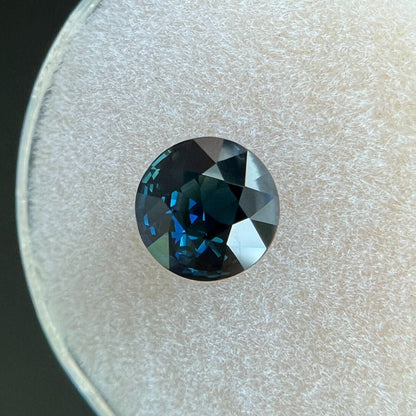 1.18ct Blue Green Sapphire GRA CERTIFIED Round Brilliant Cut 6.8x6.7mm Gem