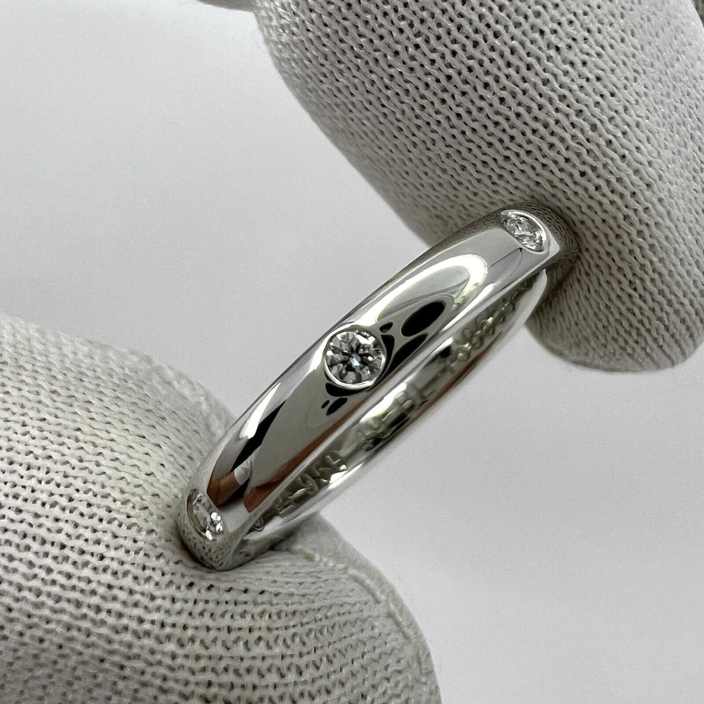Vintage Van Cleef & Arpels Natural Diamond Platinum Band Etoile Ring 5.25 EU50