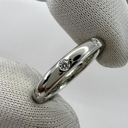 Vintage Van Cleef & Arpels Natural Diamond Platinum Band Etoile Ring 5.25 EU50