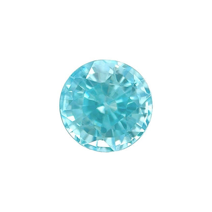 NATURAL 1.67ct Vivid NEON Blue Zircon Round Brilliant Cut Loose Gem 6.3mm VS