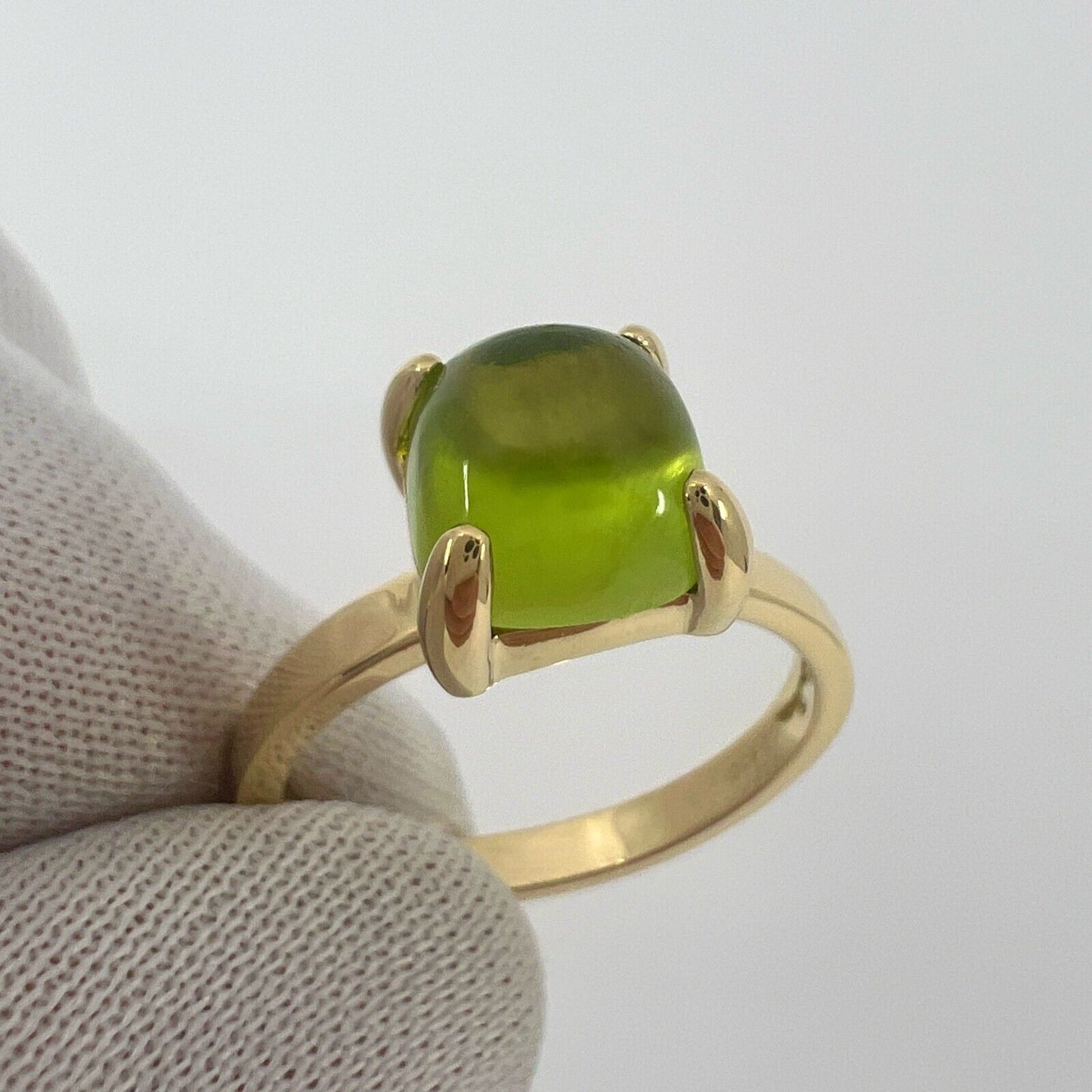 Tiffany & Co Paloma Picasso Green Peridot Sugarstack Loaf 18k Yellow Gold Ring