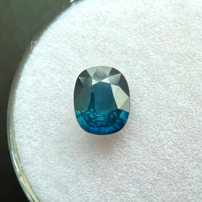 NATURAL Sapphire 1.17ct Green Blue Loose Cushion Cut Gemstone 7.2x5.7mm