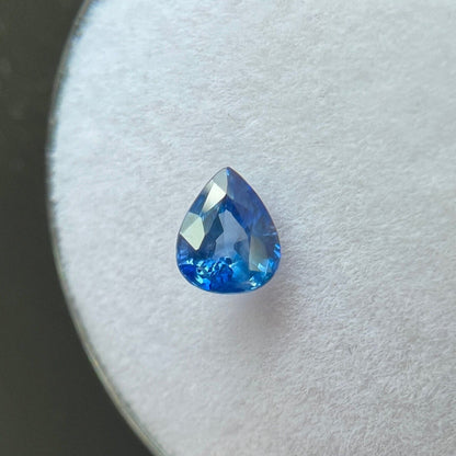 0.60ct VIVID Blue NATURAL Sapphire Pear Teardrop Cut Loose Gemstone 5.2x4.3mm