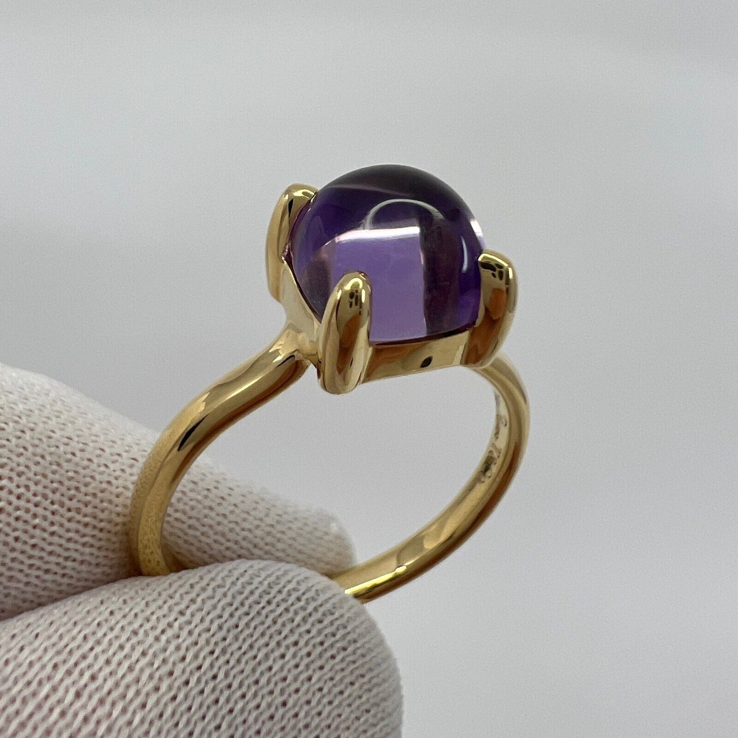 Rare Tiffany & Co. Paloma Picasso Amethyst Sugar Stack Loaf 18k Yellow Gold Ring