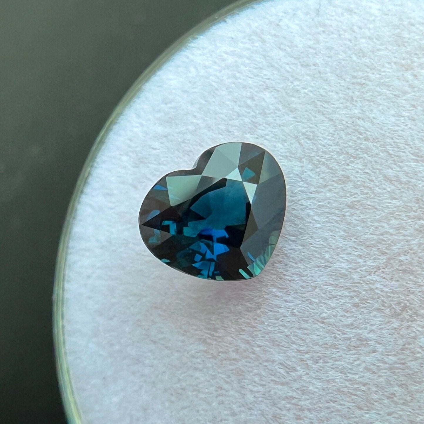 1.36ct Natural Heart Cut Sapphire GRA Certified Deep Blue Teal UNTREATED IF