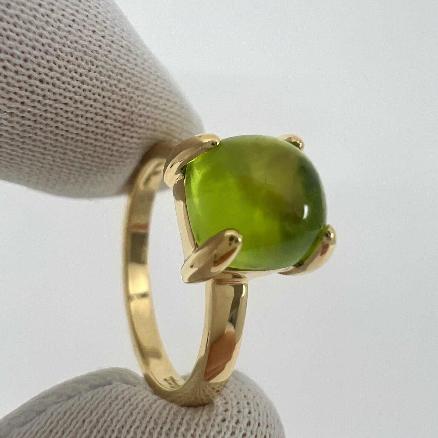 Tiffany & Co Paloma Picasso Green Peridot Sugarstack Loaf 18k Yellow Gold Ring
