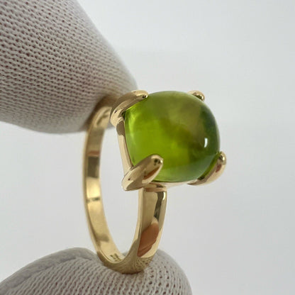 Tiffany & Co Paloma Picasso Green Peridot Sugarstack Loaf 18k Yellow Gold Ring