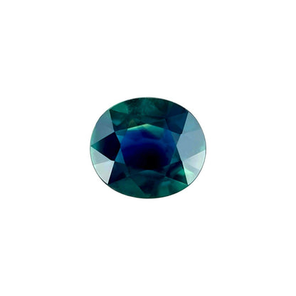 NATURAL 1.06ct Australian DEEP Green Blue Sapphire Oval Cut Loose Gem 6.7x6mm VS