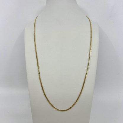 Fine Italian Made 18k Yellow Gold 2.2mm Curb Necklace Chain 24'