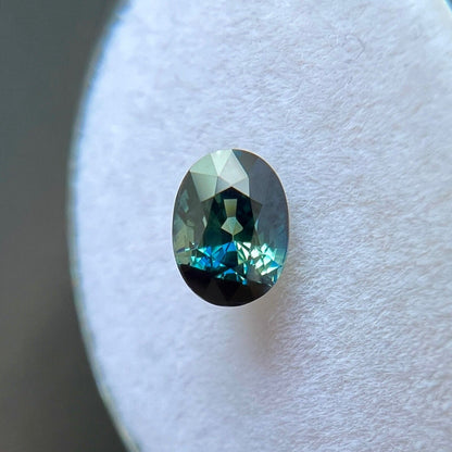 GIA CERTIFIED Unique Bi Colour Sapphire 1.03ct Blue Green Oval Cut UNTREATED