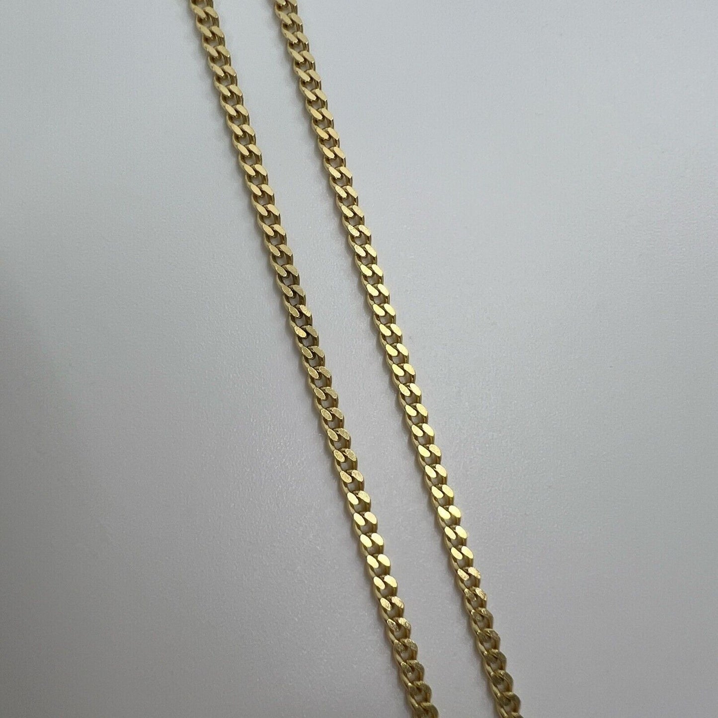 Fine Italian Made 18k Yellow Gold 2.2mm Curb Necklace Chain 24'