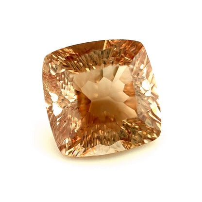 NATURAL 12.34ct Champagne Topaz FANCY Cushion Concave Cut Gem 12.8mmx12.8mm VVS