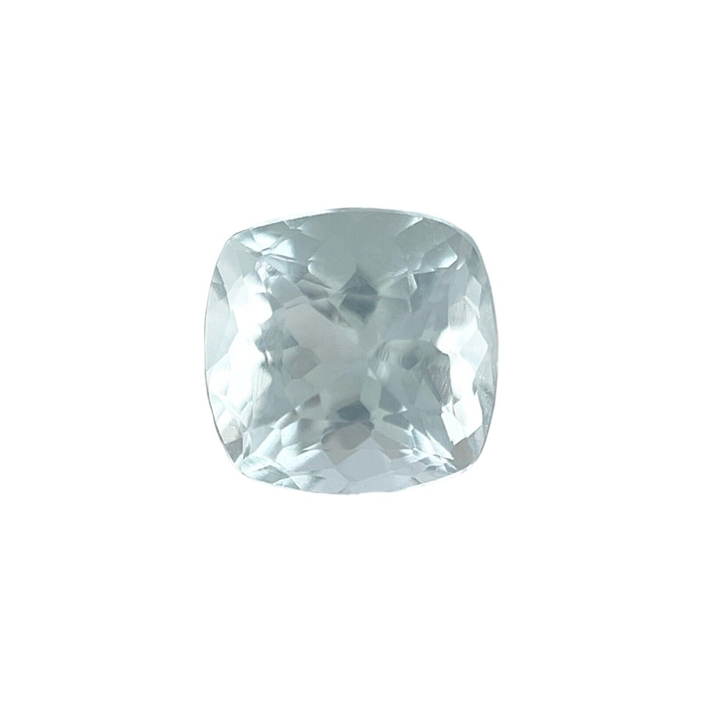 1.58ct NATURAL Aquamarine Light Blue Cushion Cut Loose Gemstone 7.4x7.3mm