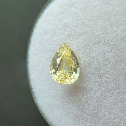 GIA Certified 1.18ct Ceylon Yellow Sapphire UNTREATED Pear Teardrop Cut Gem