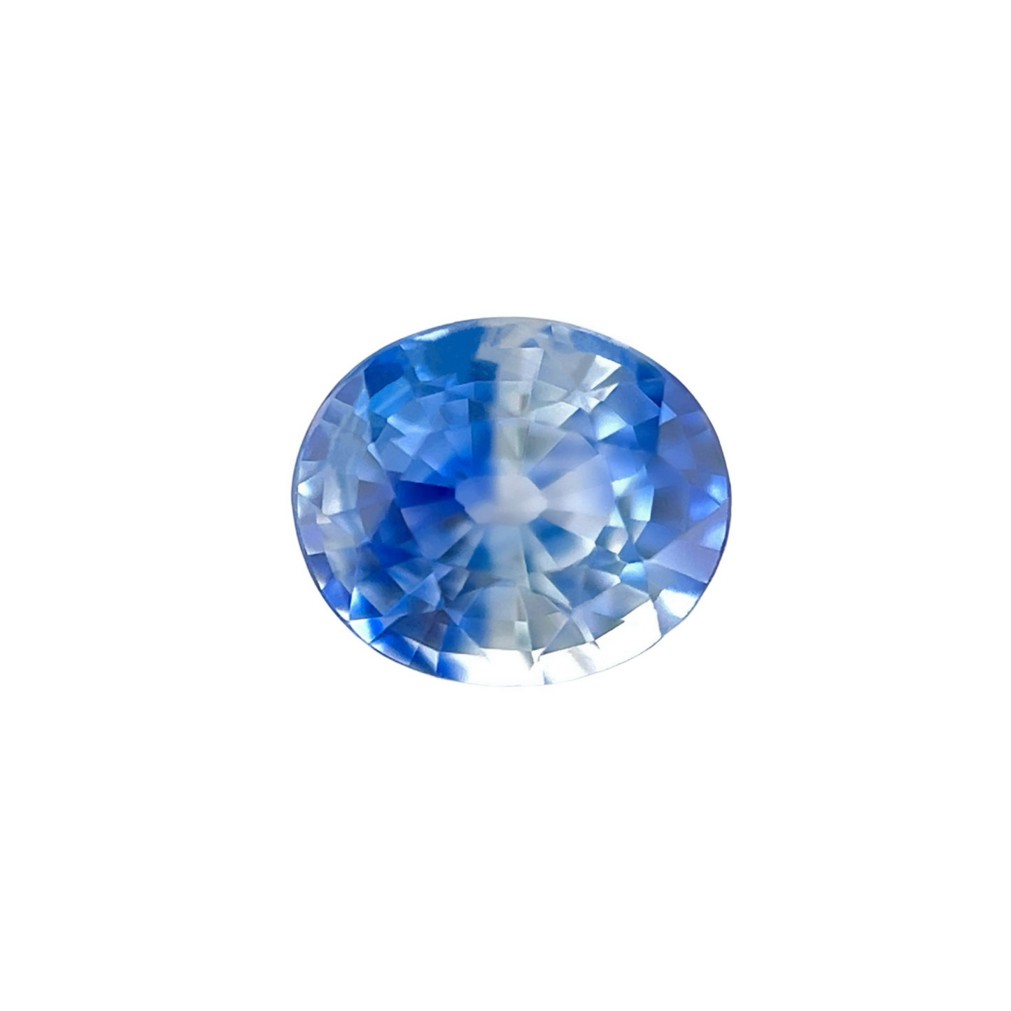 GIA CERTIFIED Unique Bi Colour Sapphire 1.29ct Natural Blue White RARE Oval Cut