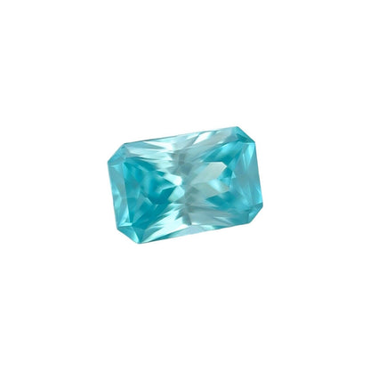 1.22ct NATURAL Vivid NEON Blue Zircon FANCY Radiant Cut Loose Gem 7.2x4.7mm VVS