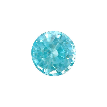 NATURAL 1.67ct Vivid NEON Blue Zircon Round Brilliant Cut Loose Gem 6.3mm VS