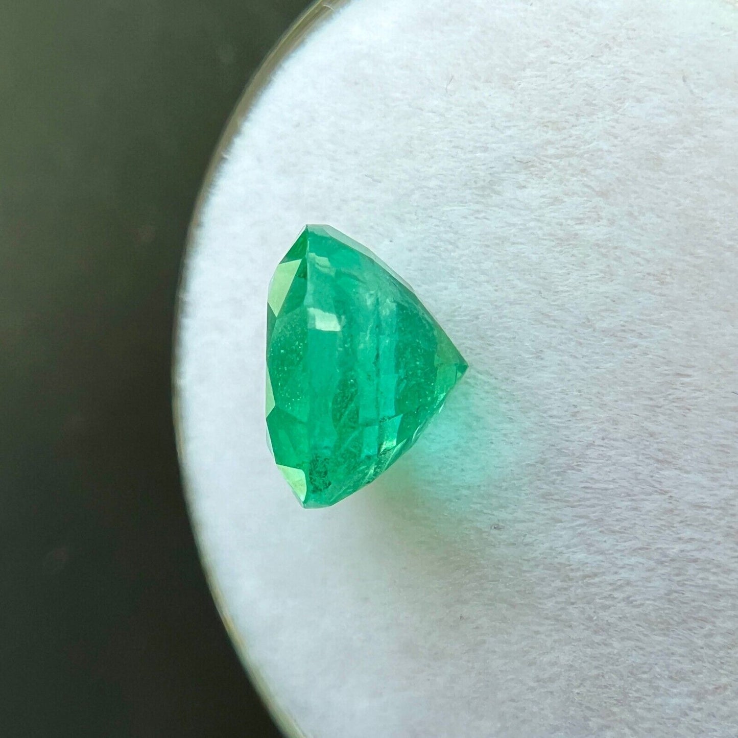 GIA CERTIFIED 2.45ct Natural VIVID Green Zambian Emerald Round Cut Gem 8.5mm