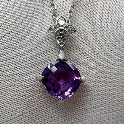 Rare Cartier Inde Mysterieuse Purple Amethyst Diamond 18k White Gold Necklace