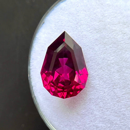 3.86ct NATURAL Vivid Pink Purple Rhodolite Garnet Fancy Pear Cut Gem 11.5x8mm