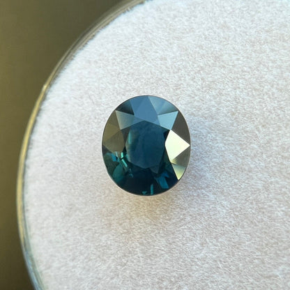NATURAL 1.06ct Australian DEEP Green Blue Sapphire Oval Cut Loose Gem 6.7x6mm VS