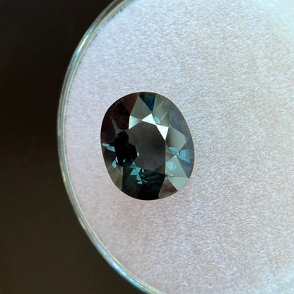 2.33ct TITANIUM Spinel NATURAL GIA Certified Grey Blue Oval Cut Gemstone