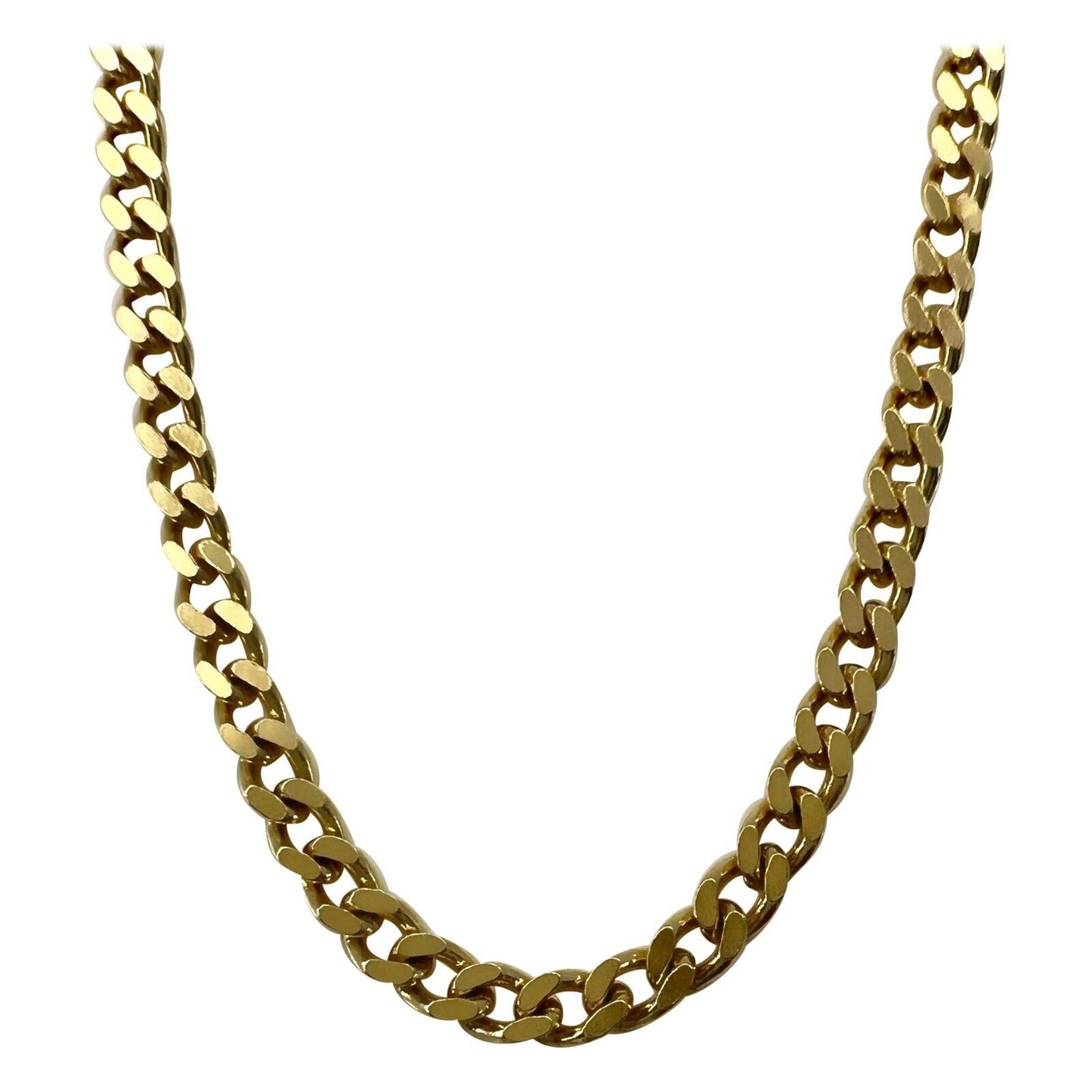 Fine Italian Made 18k Yellow Gold 2.2mm Curb Necklace Chain 24'