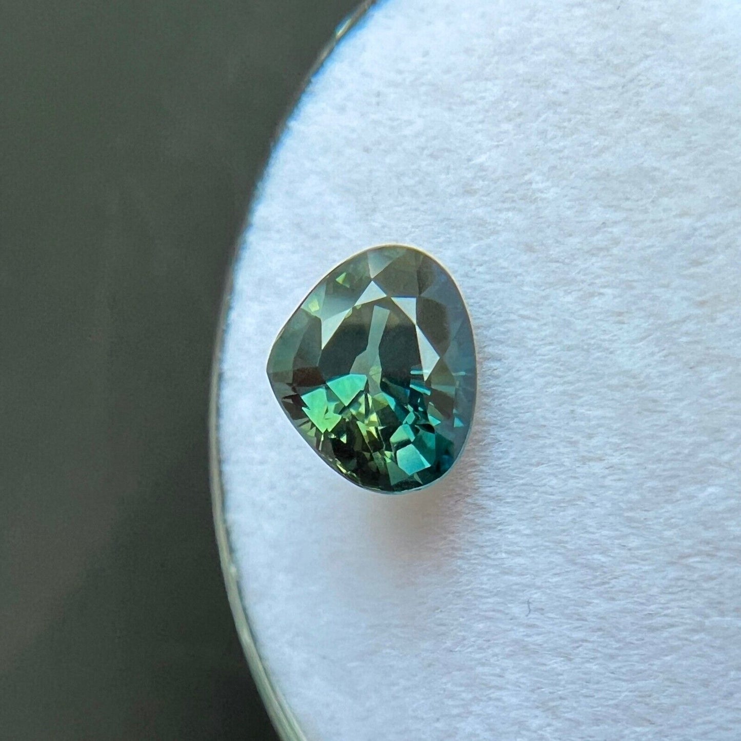 FINE 1.60ct VIVID Green Blue NATURAL Sapphire Pear Cut Loose Gem  7.3x6mm VVS