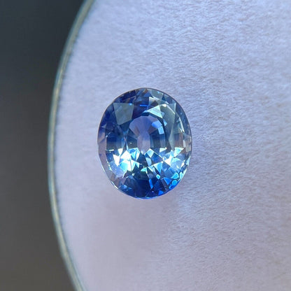 GIA CERTIFIED Unique Bi Colour Sapphire 1.29ct Natural Blue White RARE Oval Cut