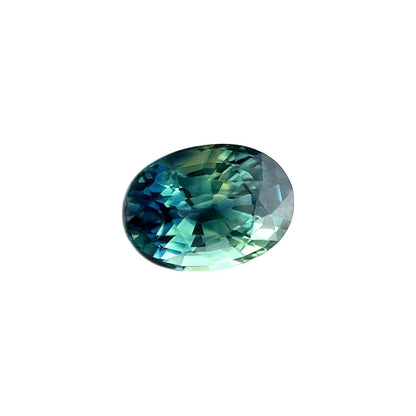 1.24ct NATURAL Vivid Blue Green Bi Colour Sapphire Oval Cut Gemstone 6.8x5mm IF