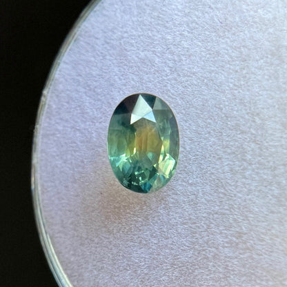 UNTREATED Parti Colour AUSTRALIAN Sapphire 0.99ct Blue Green Oval Cut 6.8x4.8mm