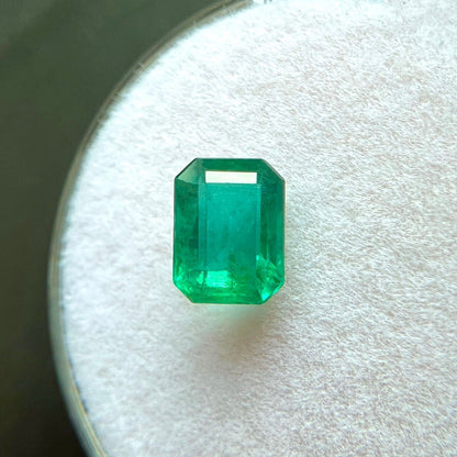 GIA CERTIFIED 1.12ct NATURAL Emerald Vivid Green Octagonal Cut Gem 6.8x5.2mm Gem