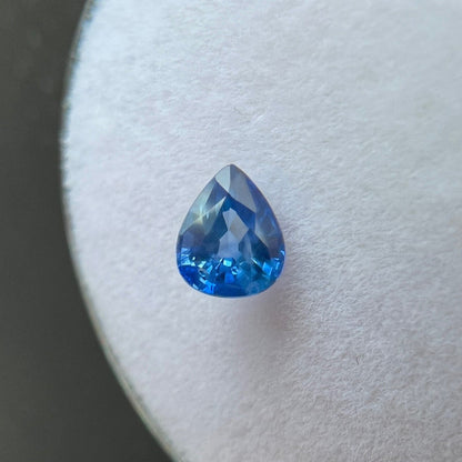 0.60ct VIVID Blue NATURAL Sapphire Pear Teardrop Cut Loose Gemstone 5.2x4.3mm