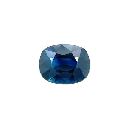 1.35ct NATURAL Deep Blue Sapphire Cushion Cut Gem 7x5.5mm VS Gemstone