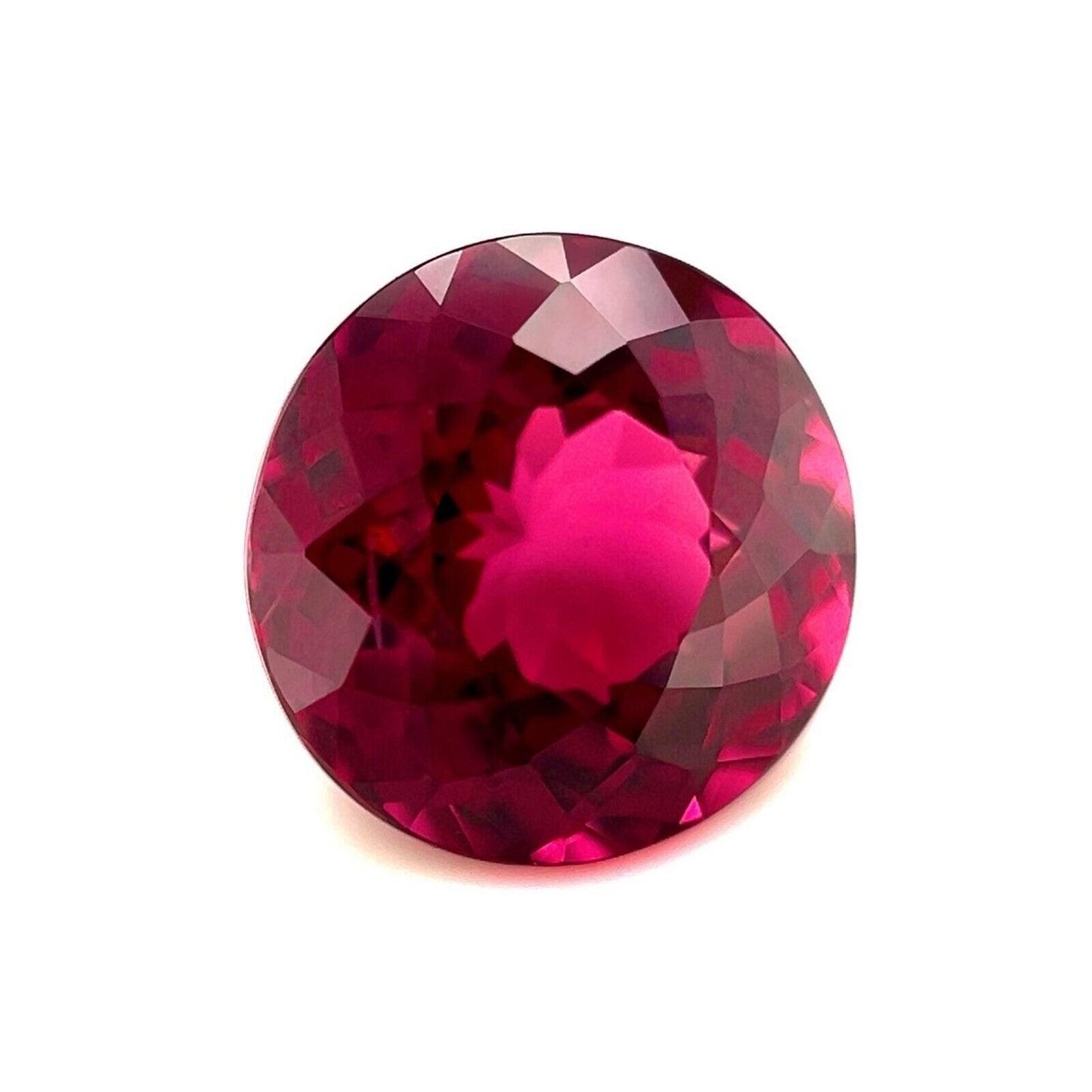 3.69ct NATURAL Vivid Pink Purple Rhodolite Garnet Round Cut LARGE Gem 9mm VVS