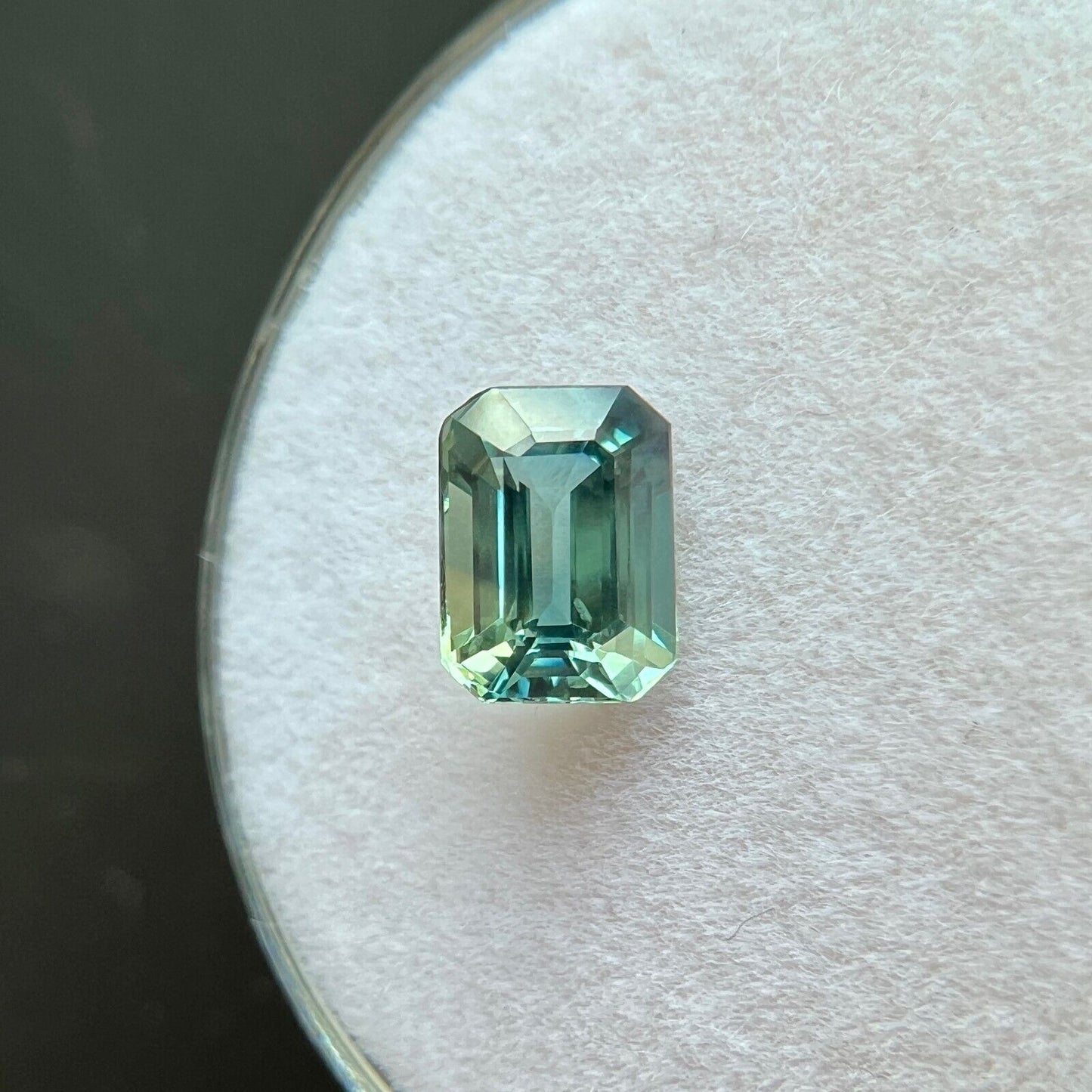 1.21ct NATURAL Parti Colour RARE Sapphire Blue Green Octagon Gem 6.5x4.8mm VS