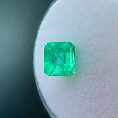 NATURAL 1.24ct Emerald Vivid Green Octagon Cut 6.4x5.9mm Loose Gemstone