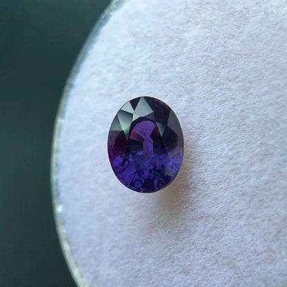 FINE 1.18ct DEEP Purple Sapphire Oval Cut UNTREATED Loose Gem 6.7x5.2mm VS