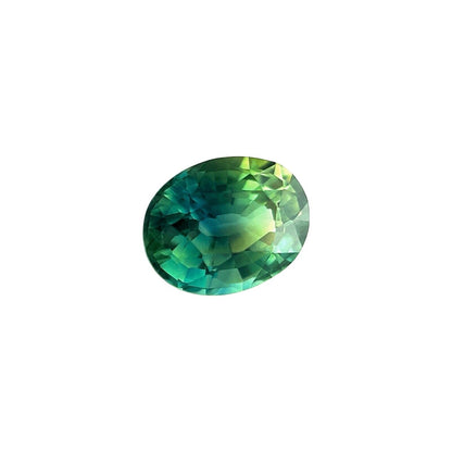 NATURAL 1.04ct Bi Colour Australia Sapphire Blue Green Loose Oval 6.6x5.2mm VVS