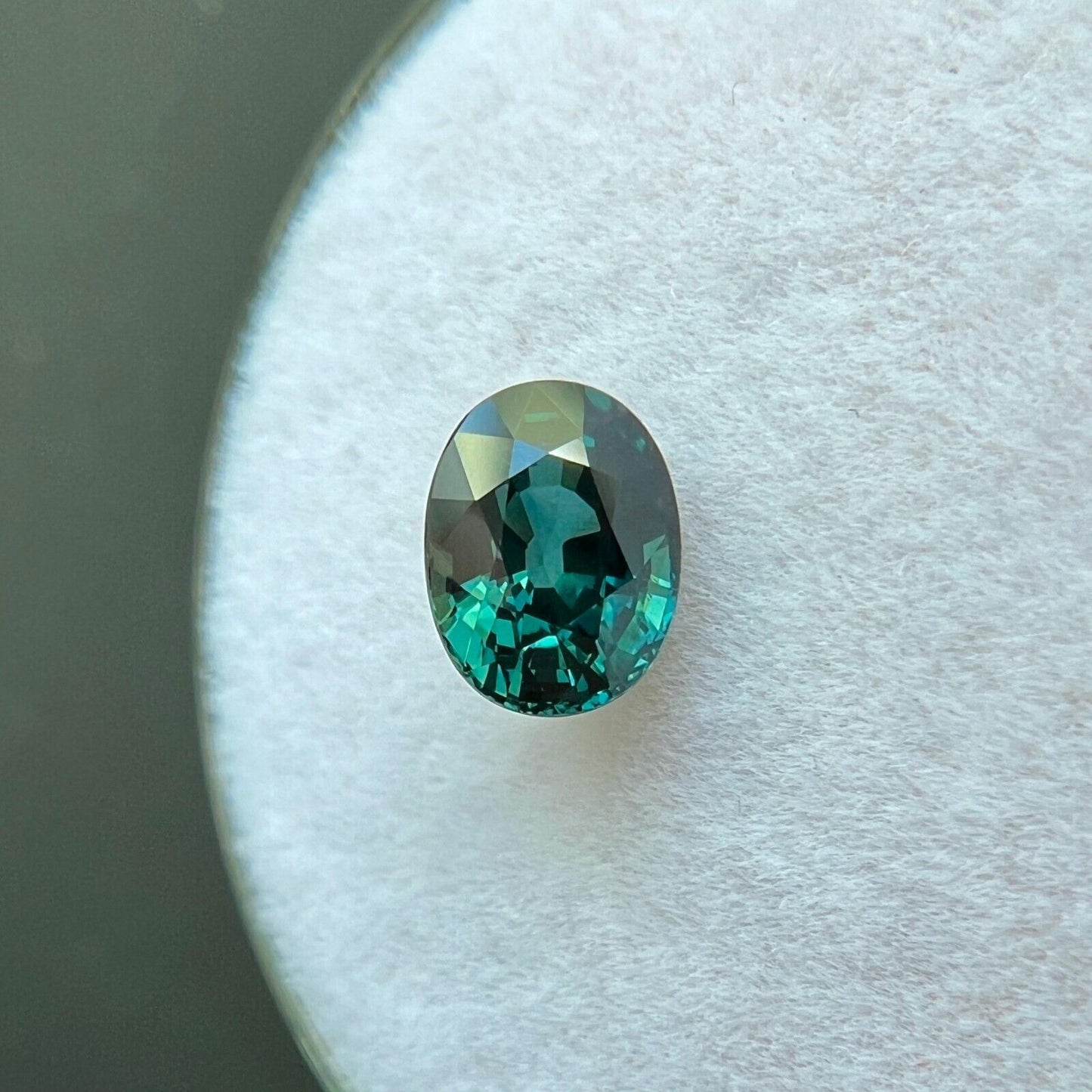 GIA CERTIFIED 1.11ct UNHEATED Deep Green Blue Sapphire Oval Cut Untreated Gem