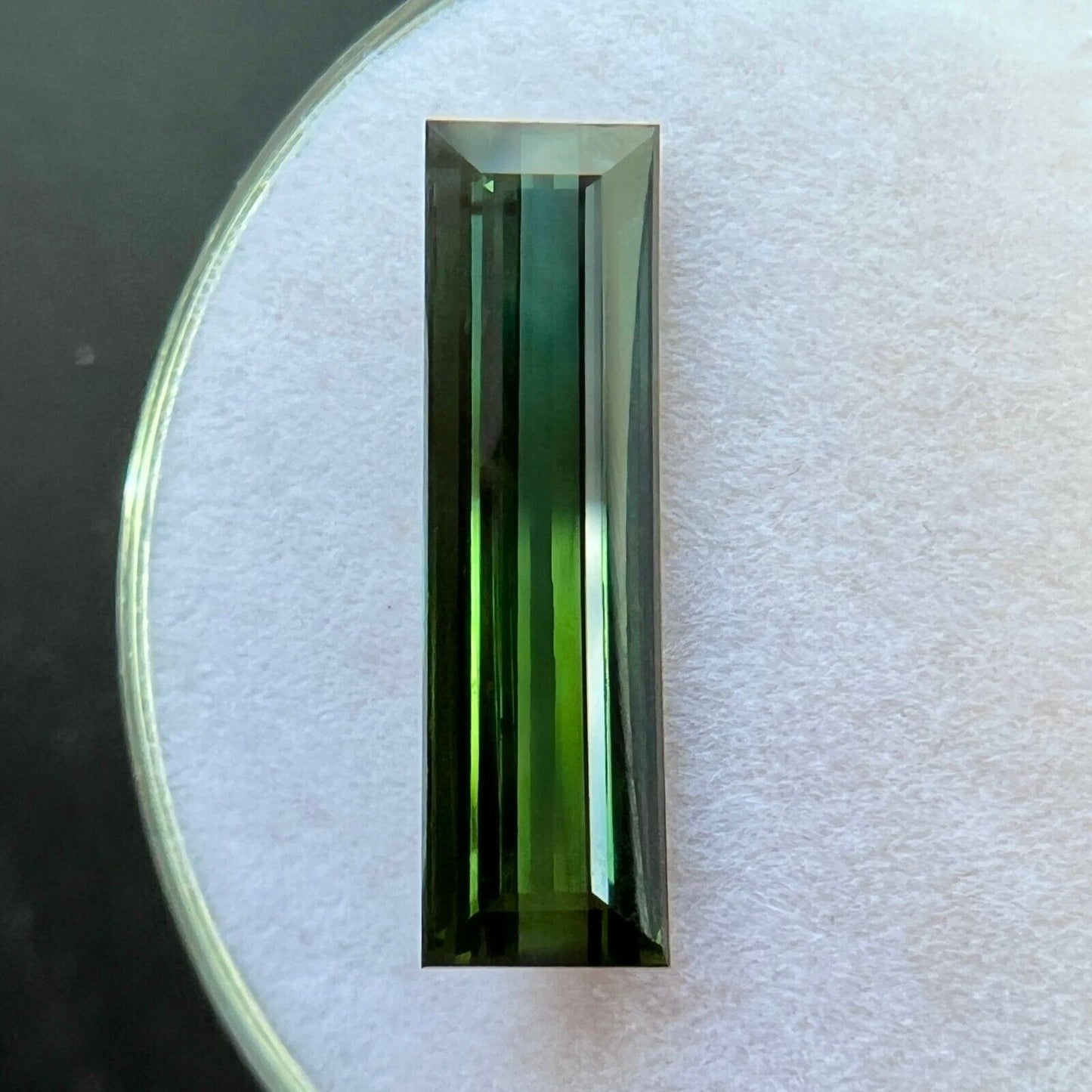 2.81ct NATURAL BI COLOUR Tourmaline Baguette Cut Gem 16.5x4.7mm VS