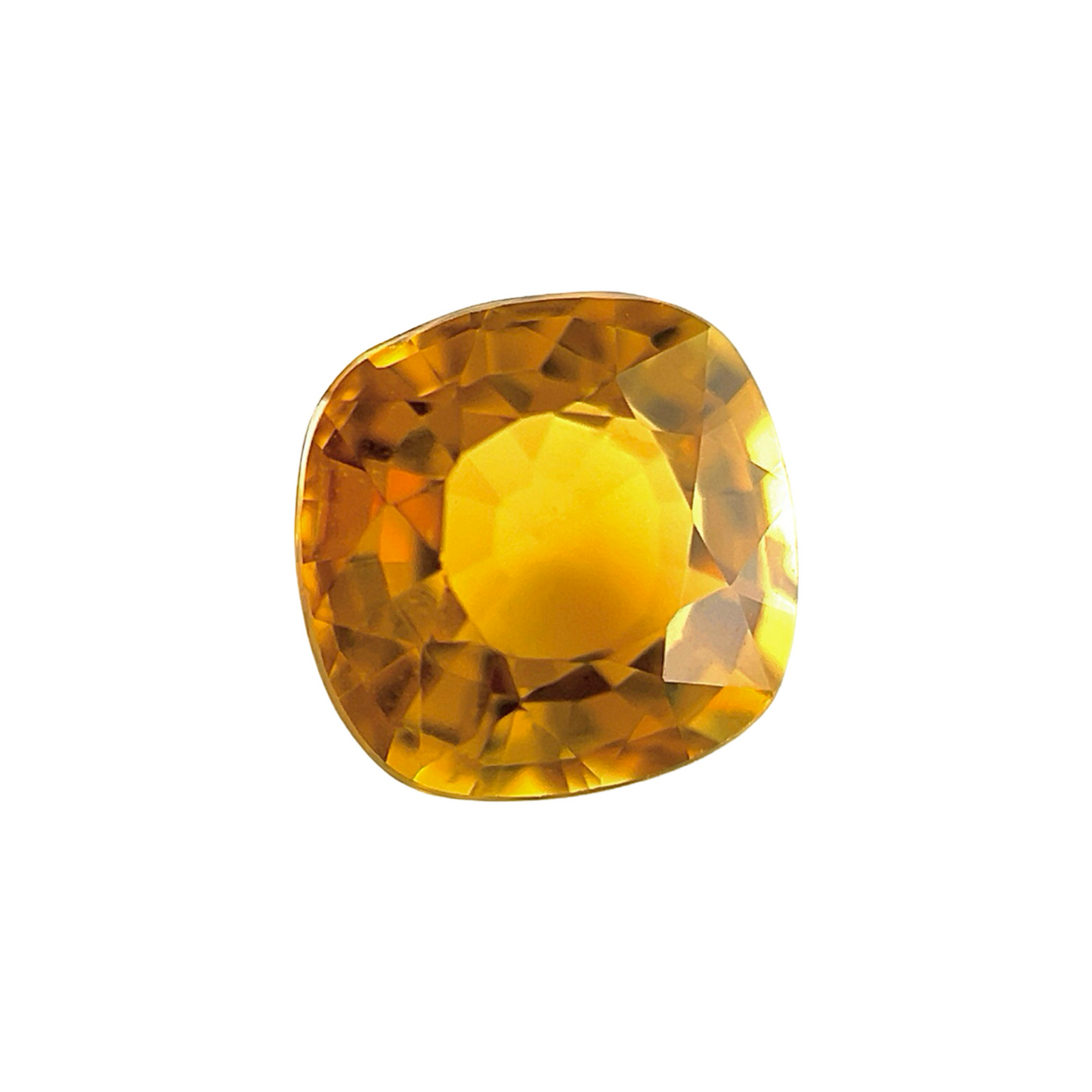 NATURAL 1.45ct Tourmaline Orange Yellow Square Cushion Cut Gem VVS 7x7mm VS