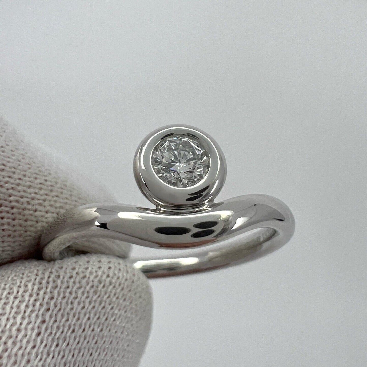 Vintage Tiffany & Co. Round Cut Diamond By The Yard 950 Platinum Solitaire Ring