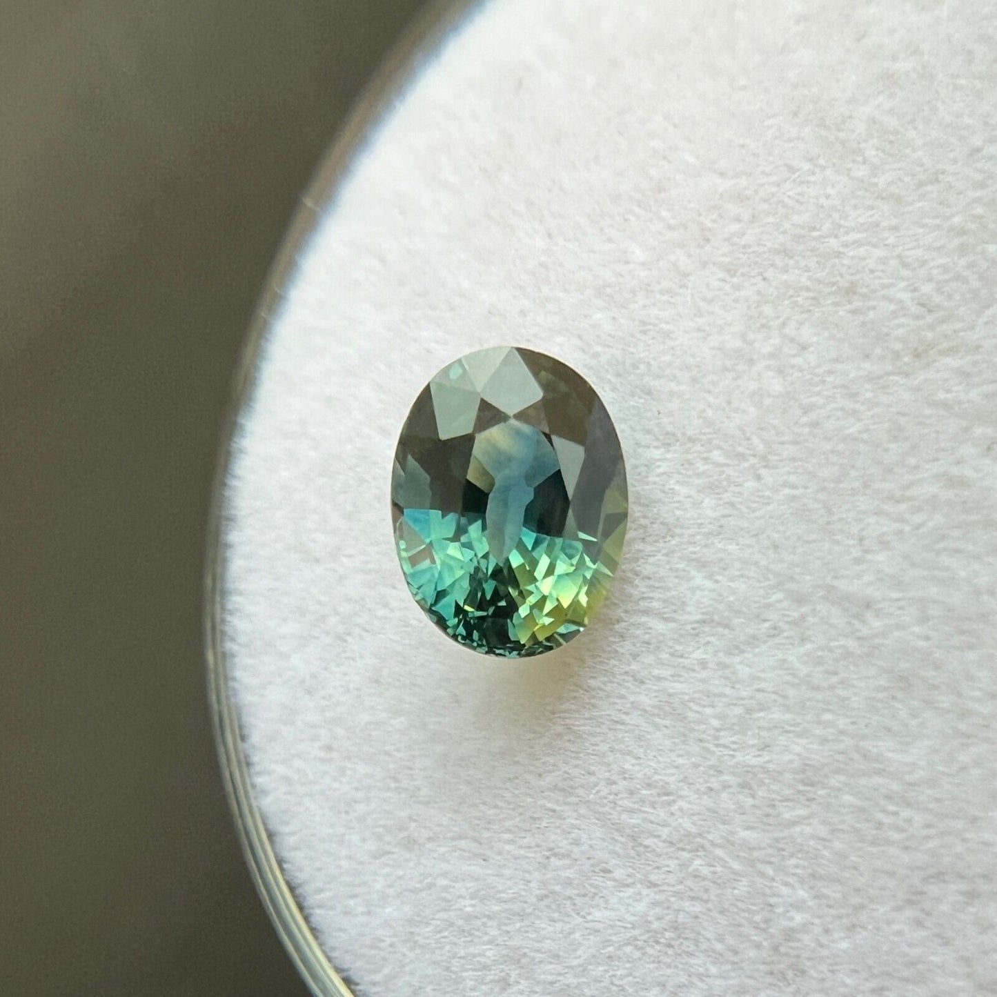 NATURAL 1.04ct Bi Colour Australia Sapphire Blue Green Loose Oval 6.6x5.2mm VVS