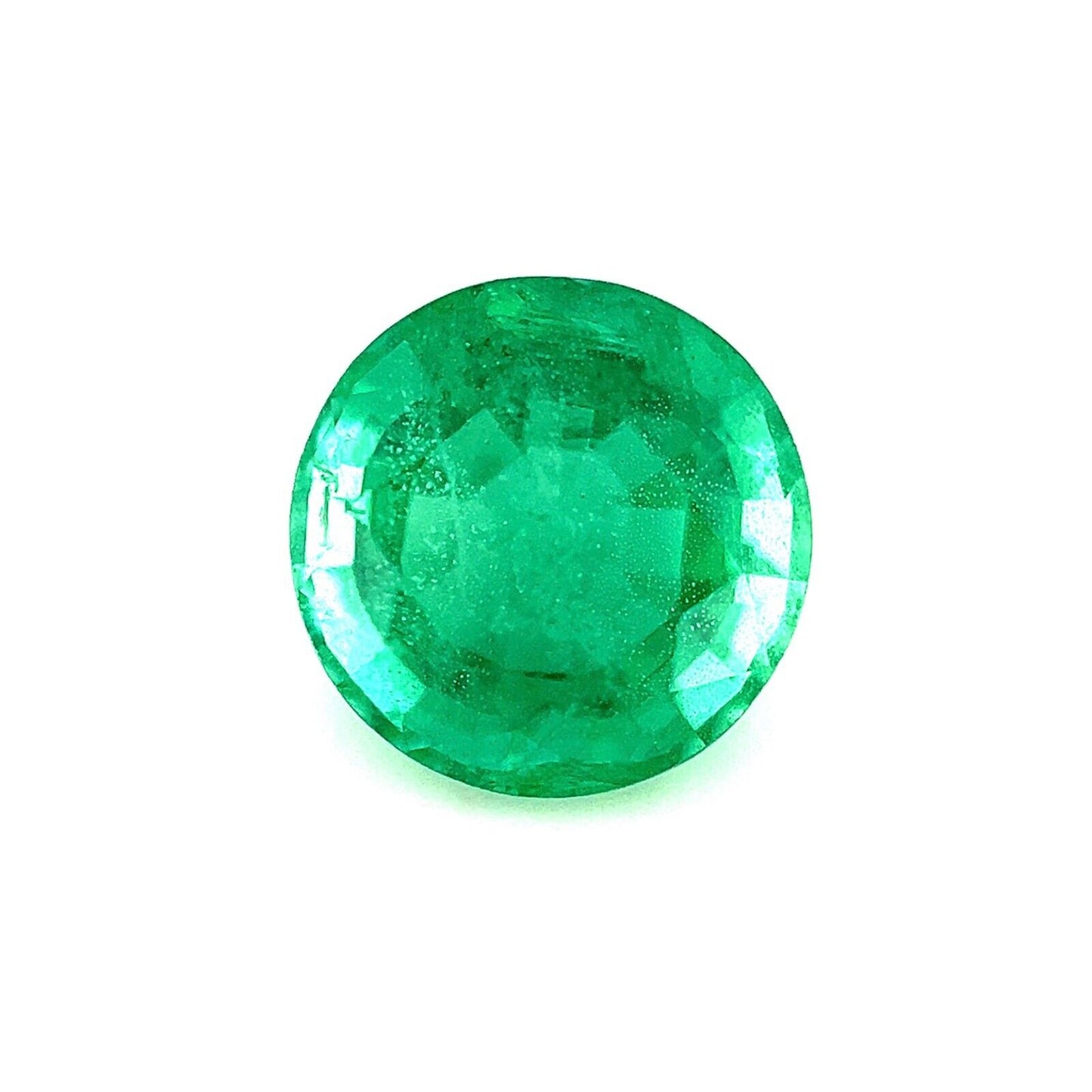 GIA CERTIFIED 2.45ct Natural VIVID Green Zambian Emerald Round Cut Gem 8.5mm