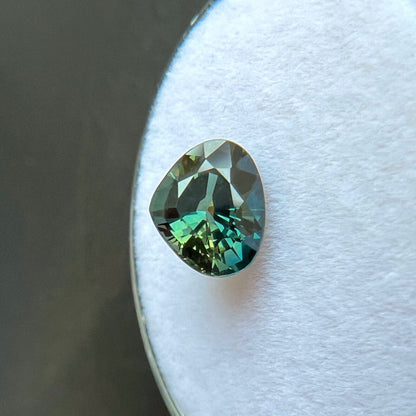 FINE 1.60ct VIVID Green Blue NATURAL Sapphire Pear Cut Loose Gem  7.3x6mm VVS