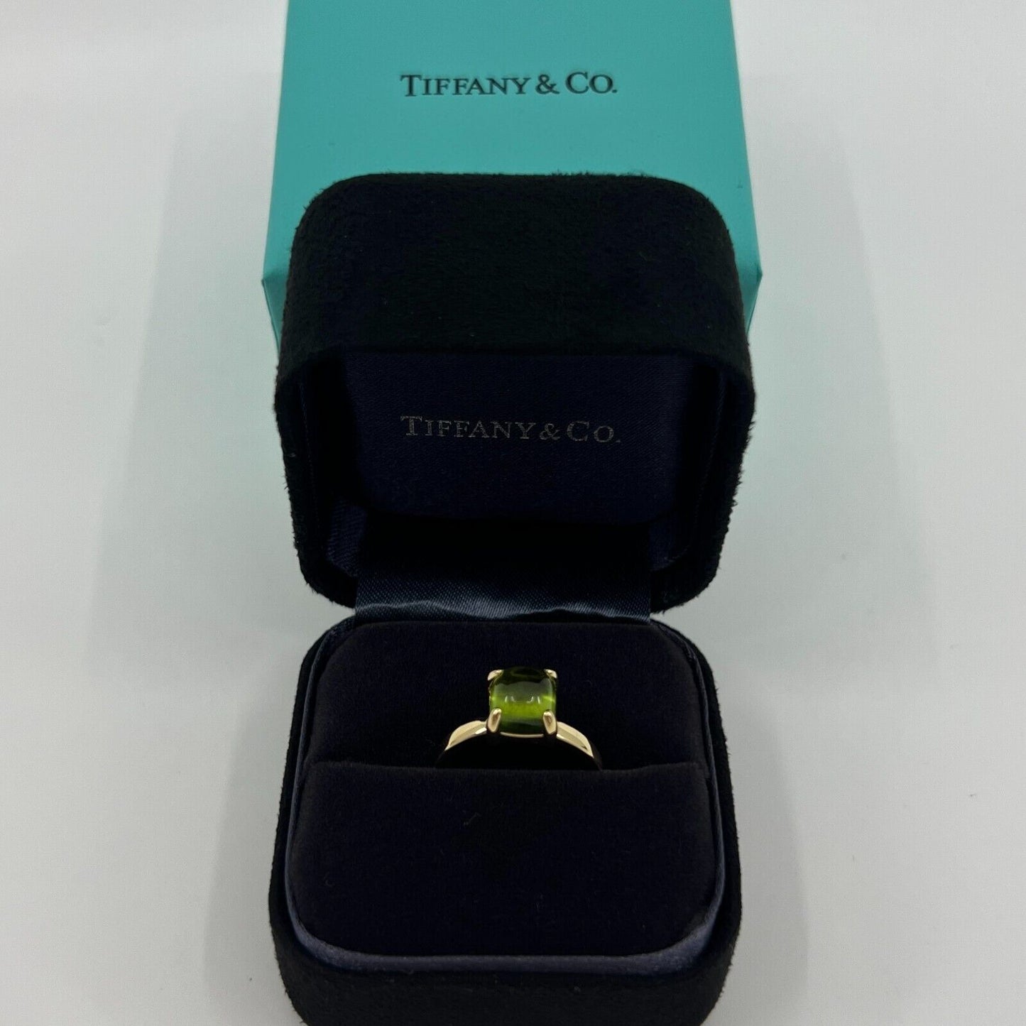 Tiffany & Co Paloma Picasso Green Peridot Sugarstack Loaf 18k Yellow Gold Ring