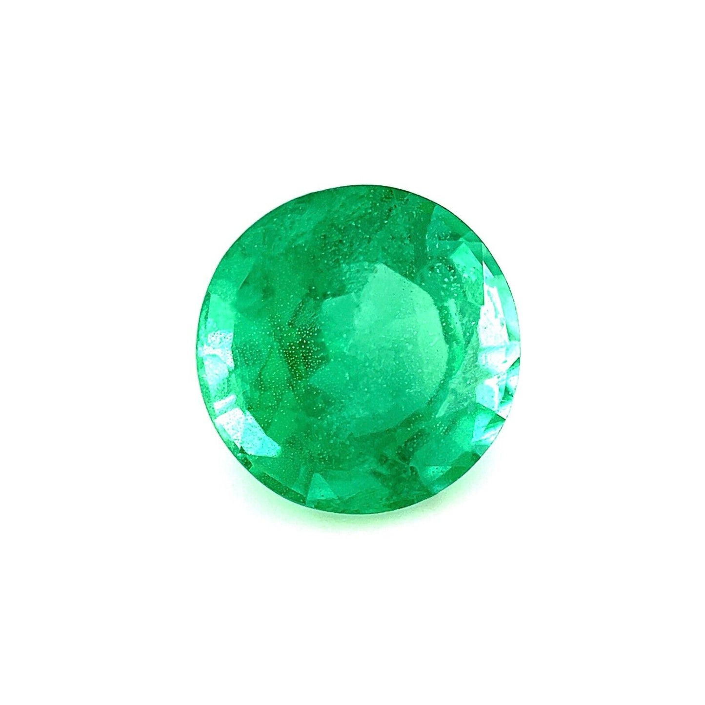 GIA CERTIFIED 2.45ct Natural VIVID Green Zambian Emerald Round Cut Gem 8.5mm