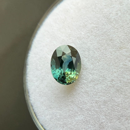 NATURAL 1.04ct Bi Colour Australia Sapphire Blue Green Loose Oval 6.6x5.2mm VVS